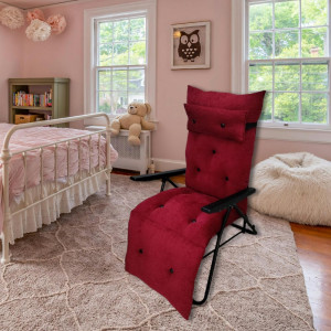 Foldable Recliner Chair - Classic - Maroon