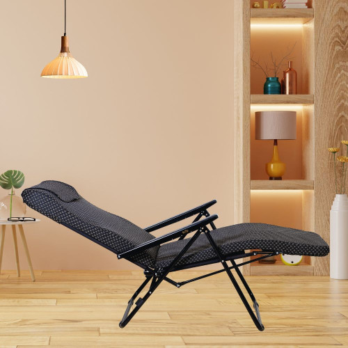 Foldable Recliner Chair Royal - Black