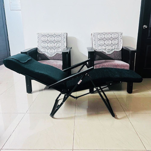 Foldable Recliner Chair Royal - Black